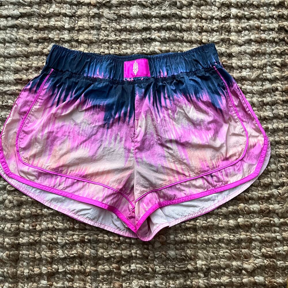 Free People Movement Varsity Blues Shorts Women’s L Pink Tie Dye Running
